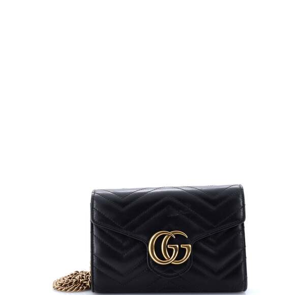 Gucci Gg Marmont Chain Wallet Matelasse #184160G77B - Picture 1 of 8